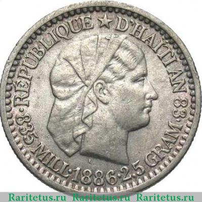 10 сантимов (centimes) 1886 года   Гаити
