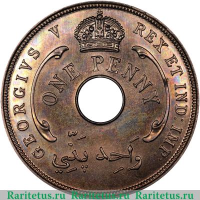 1 пенни (penny) 1927 года   Британская Западная Африка