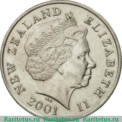 10 центов (cents) 2001 года   Новая Зеландия