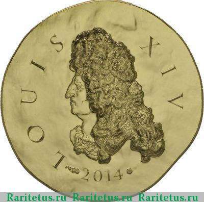 Реверс монеты 50 евро (euro) 2014 года  Людовик XIV Франция proof