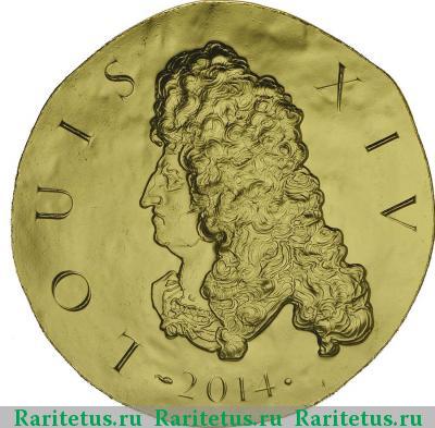 Реверс монеты 200 евро (euro) 2014 года  Людовик XIV Франция proof