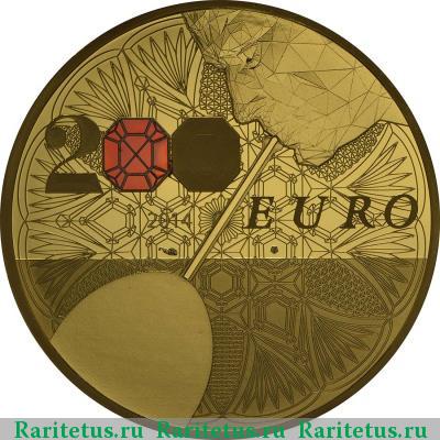 Реверс монеты 200 евро (euro) 2014 года  Баккара Франция proof