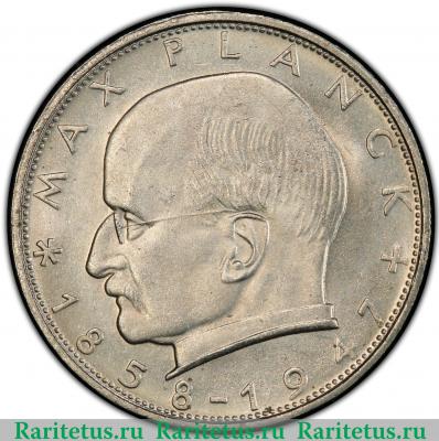 Реверс монеты 2 марки (deutsche mark) 1964 года F  Германия