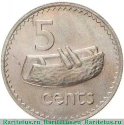 Реверс монеты 5 центов (cents) 1979 года   Фиджи