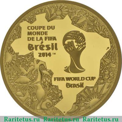 Реверс монеты 500 евро (euro) 2014 года  футбол Франция proof