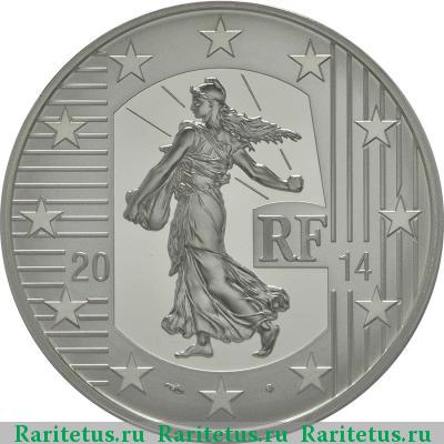 10 евро (euro) 2014 года  денье Франция proof