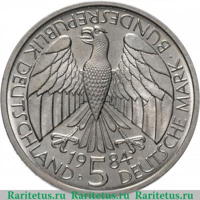 5 марок (deutsche mark) 1984 года  таможенный союз Германия