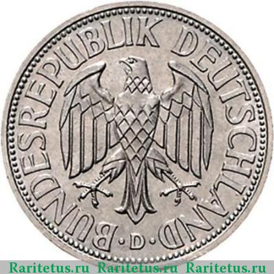 1 марка (deutsche mark) 1961 года D ФРГ
