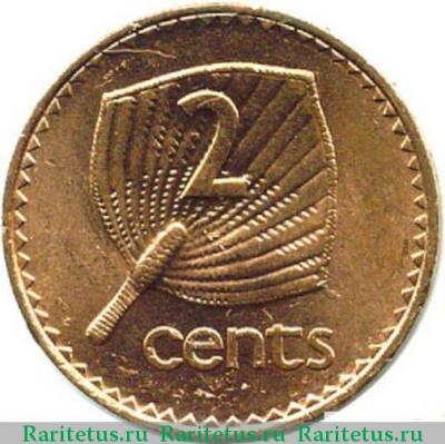 Реверс монеты 2 цента (cents) 1986 года   Фиджи