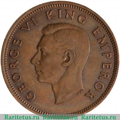 1/2 пенни (penny) 1947 года   Новая Зеландия