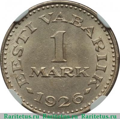 Реверс монеты 1 марка (mark) 1926 года  Эстония