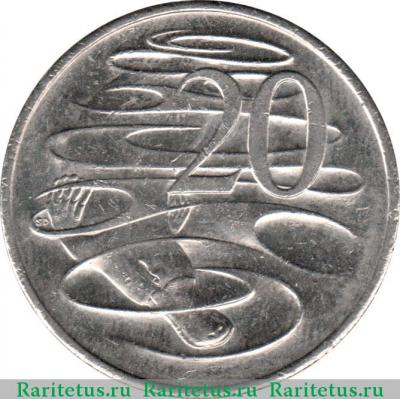 Реверс монеты 20 центов (cents) 2012 года  утконос Австралия