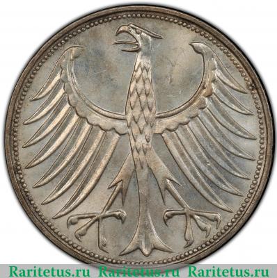 5 марок (deutsche mark) 1956 года F  Германия