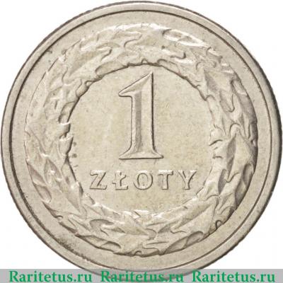 Реверс монеты 1 злотый (zloty) 1995 года   Польша