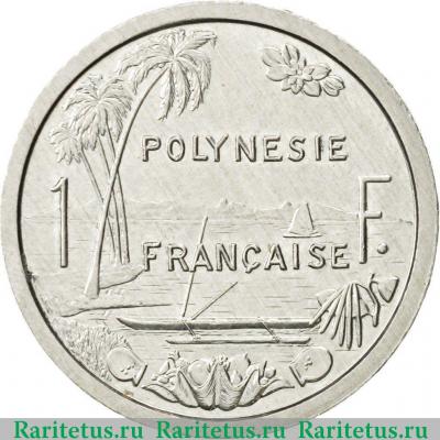 Реверс монеты 1 франк (franc) 1987 года   Французская Полинезия