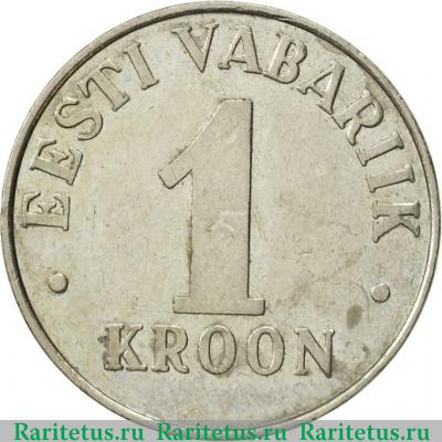 Реверс монеты 1 крона (kroon) 1995 года   Эстония
