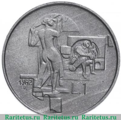 Реверс монеты 1 лира (lira) 1982 года   Сан-Марино