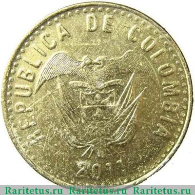 100 песо (pesos) 2011 года   Колумбия