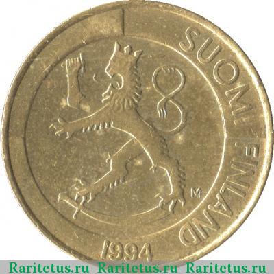 1 марка (markka) 1994 года M Финляндия