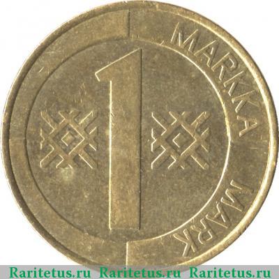 Реверс монеты 1 марка (markka) 1994 года M Финляндия