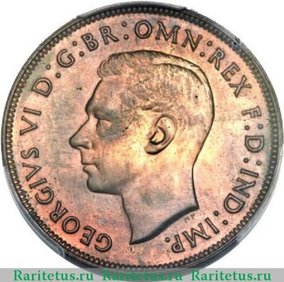 1 пенни (penny) 1947 года  точка Австралия