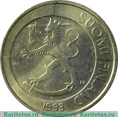 1 марка (markka) 1993 года М новый тип, Финляндия
