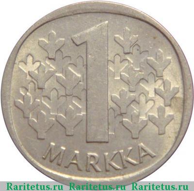 Реверс монеты 1 марка (markka) 1982 года К Финляндия