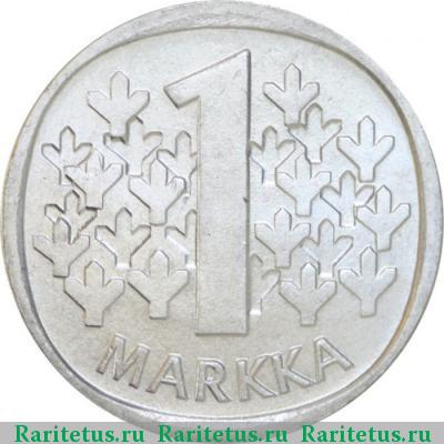 Реверс монеты 1 марка (markka) 1983 года К Финляндия