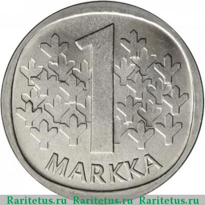 Реверс монеты 1 марка (markka) 1969 года S Финляндия