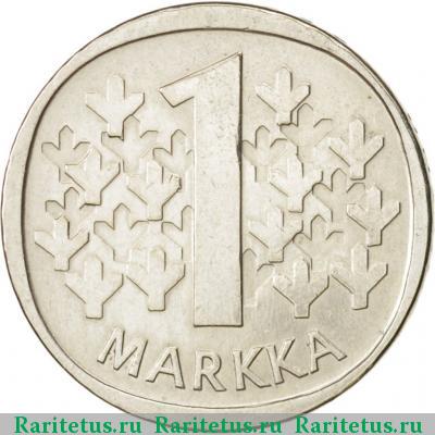Реверс монеты 1 марка (markka) 1964 года S Финляндия