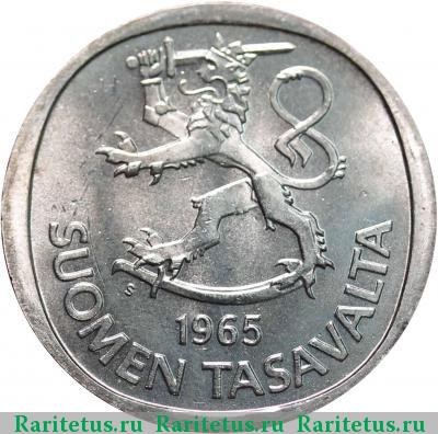 1 марка (markka) 1965 года S Финляндия