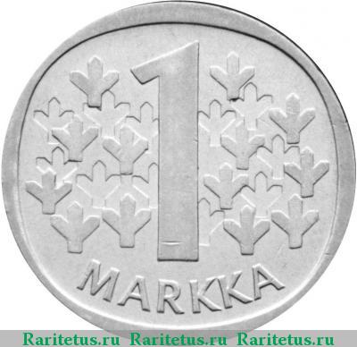 Реверс монеты 1 марка (markka) 1967 года S Финляндия