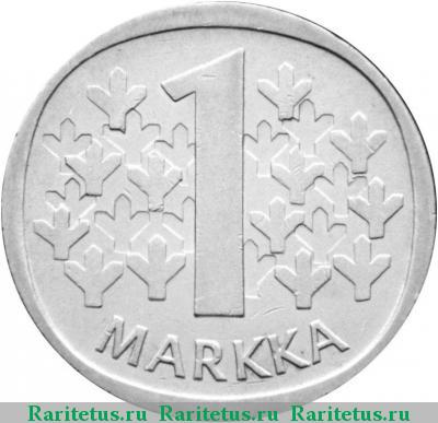 Реверс монеты 1 марка (markka) 1968 года S Финляндия