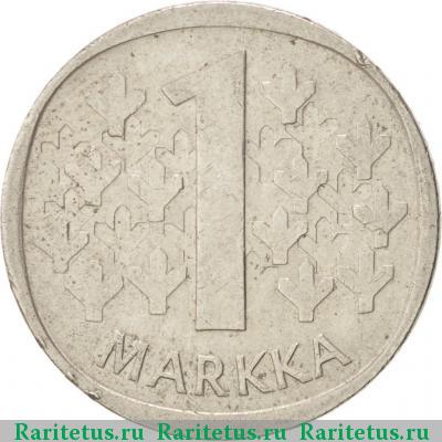 Реверс монеты 1 марка (markka) 1972 года S Финляндия