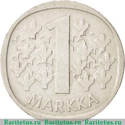 Реверс монеты 1 марка (markka) 1974 года S Финляндия