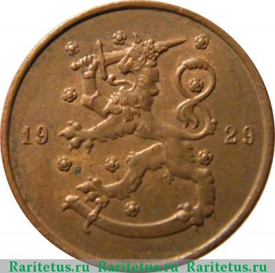 10 пенни (pennia) 1929 года  Финляндия