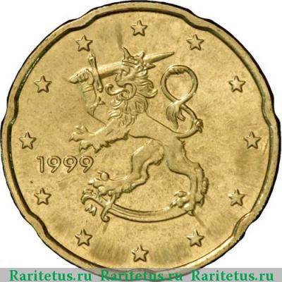 20 евро центов (евроцентов, euro cent) 1999 года М Финляндия