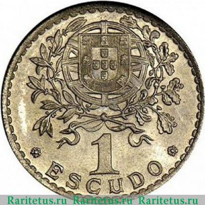 Реверс монеты 1 эскудо (escudo) 1952 года   Португалия