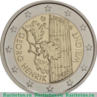 2 евро (euro) 2016 года  Вригт Финляндия