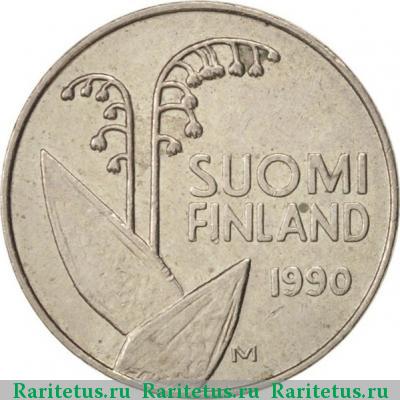 10 пенни (pennia) 1990 года М цветы, Финляндия