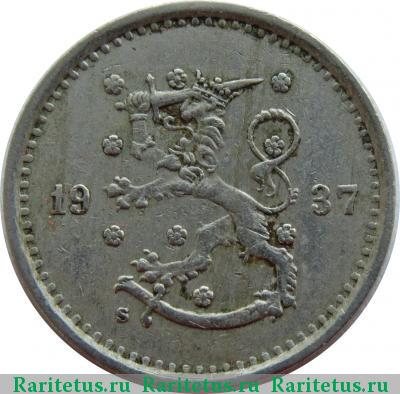 50 пенни (pennia) 1937 года S Финляндия