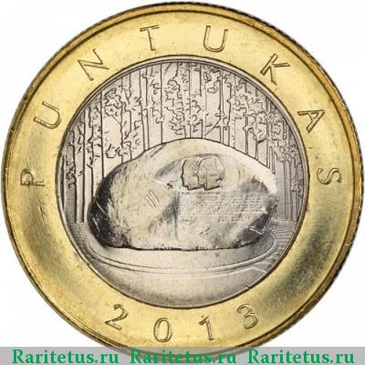 Реверс монеты 2 лита (litai) 2013 года  Пунтукас