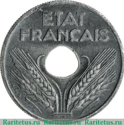 10 сантимов (centimes) 1941 года  ÉTAT FRANÇAIS Франция