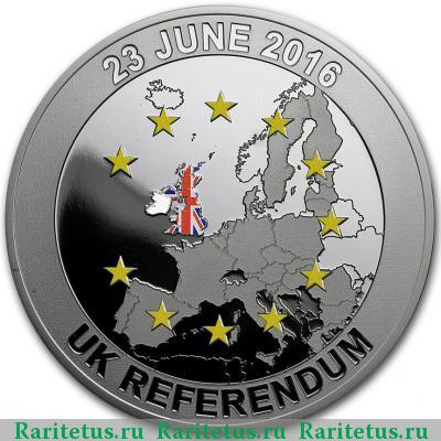 Реверс монеты 5 долларов (dollars) 2016 года  Brexit Соломоновы Острова proof