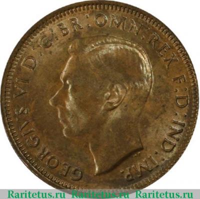 1/2 пенни (penny) 1946 года   Австралия