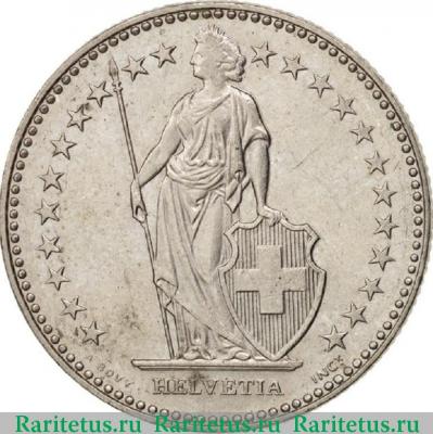 2 франка (francs) 1994 года   Швейцария