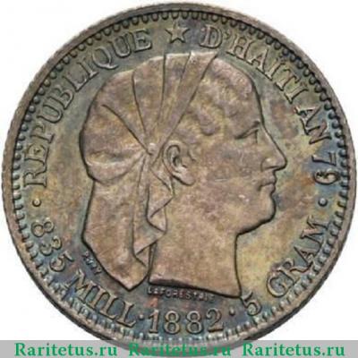 20 сантимов (centimes) 1882 года   Гаити