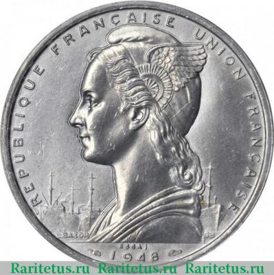 5 франков (francs) 1948 года   Французское Сомали