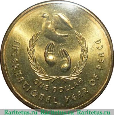 Реверс монеты 1 доллар (dollar) 1986 года   Австралия