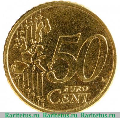 Реверс монеты 50 евро центов (евроцентов, euro cent) 2000 года   Финляндия